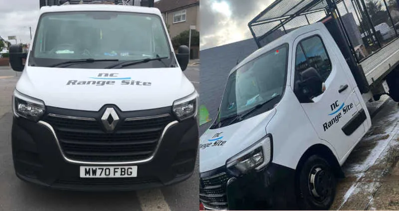 NC Range Site collection vans ready for rubbish and property clearances